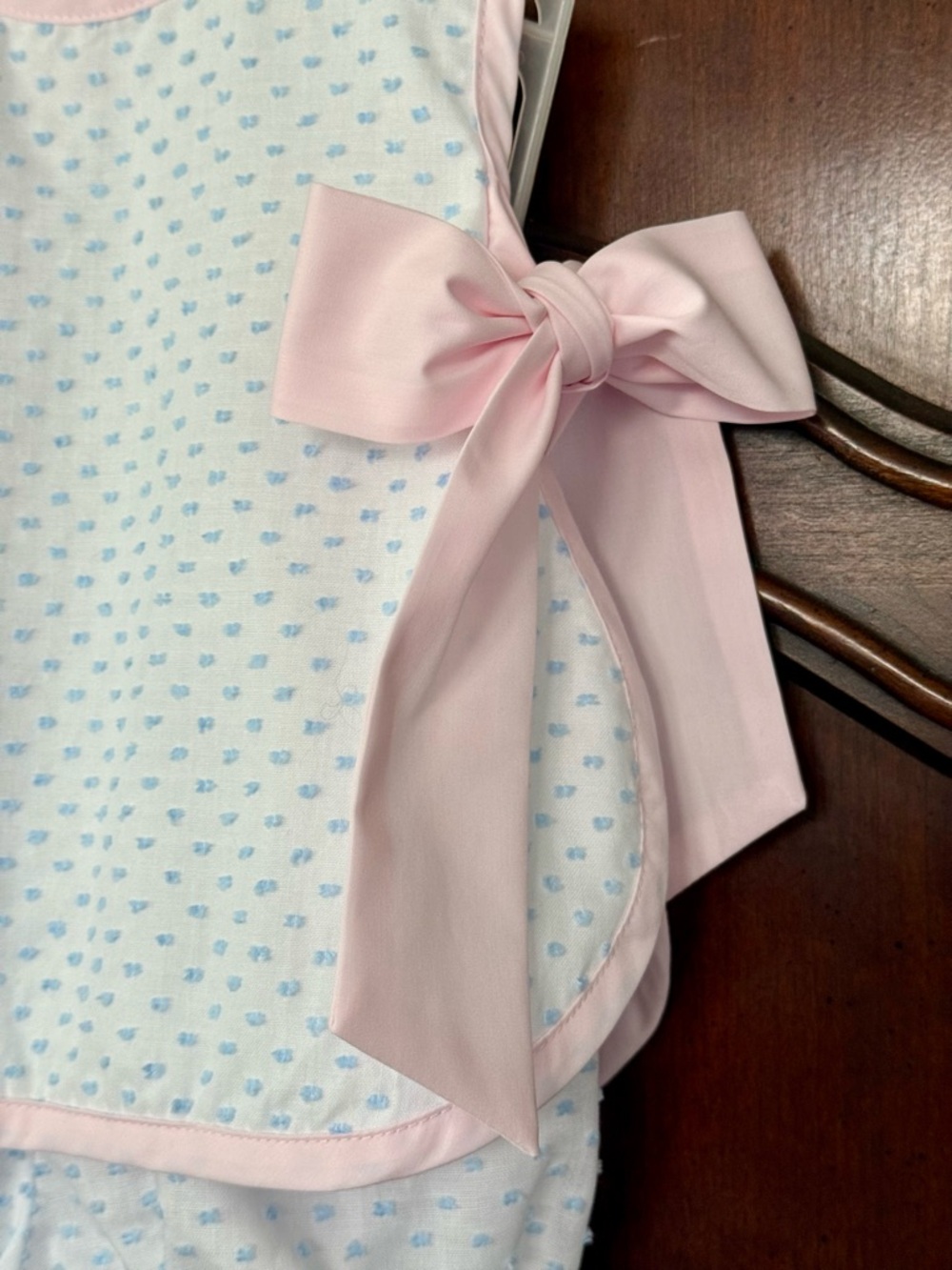 The Beaufort Bonnet Company Pink Blue Swiss Dot Bloomer Set 6-12M TBBC - Picture 2 of 10
